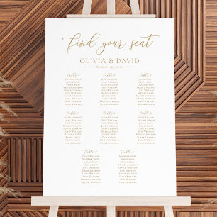 Elegant Schrift 8 Tafels Welkom Zitplaats Chart Poster