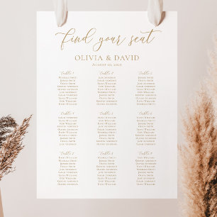 Elegant Schrift 9 Tafels Welkom Zitplaats Chart Poster