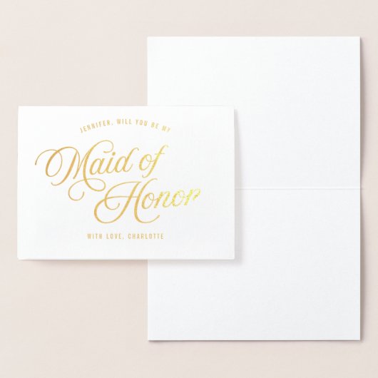 Elegant Schrift Ben jij mijn bruidsmeisje? Folie Kaarten (Display)