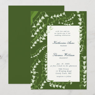 Elegant Schrift Bloem Kader Lily Valley Trouwdag Kaart