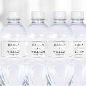 Elegant Schrift en Minimalistische Bruiloft Waterfles Etiket