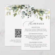 Elegant Schrift Eucalyptus Groene QR Code Huwelijk