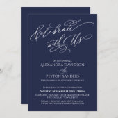 Elegant Schrift Feest met Ons Marine receptie Kaart (Voorkant / Achterkant)