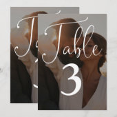 Elegant Schrift Foto Groot Tafelnummer (Voorkant / Achterkant)