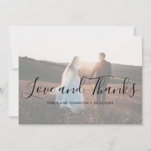 Elegant Schrift Foto Moderne Huwelijk Bedankkaart