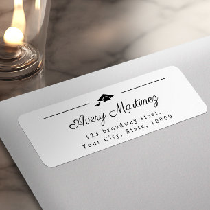Elegant Schrift Grad afstudeeradres  Etiket