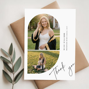 Elegant Schrift Grad Arch Foto Collage Afstuderen Bedankkaart