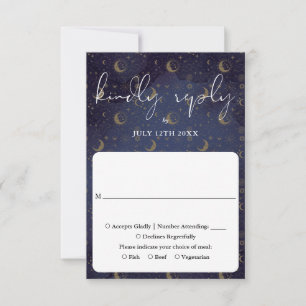 Elegant Schrift Hemels Mistiche Bruiloft RSVP Kaartje