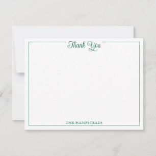 Elegant Schrift Hunter Groen Bedankt Briefpapier