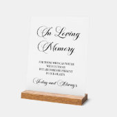 Elegant schrift 'In Loving Memory' Gedenkteken Acryl Bord (Hoek)