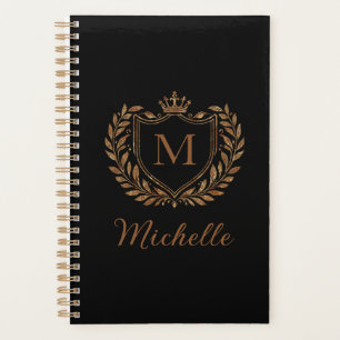 Elegant schrift Monogram Aangepaste Luxe Zwart Gou Planner