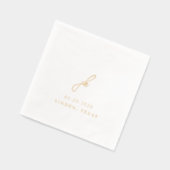 Elegant Schrift Monogram Huwelijk Folie Servetten (Links)