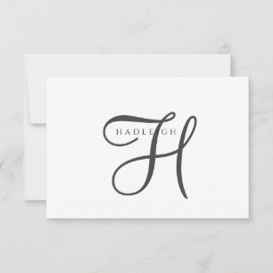 Elegant Schrift Monogram Notitiekaartje