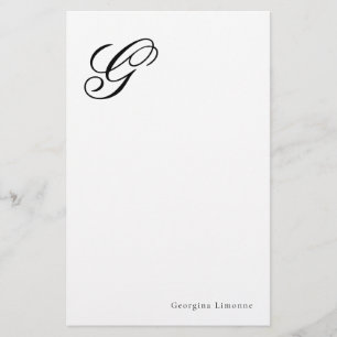Elegant Schrift Monogram Persoonlijk Briefpapier