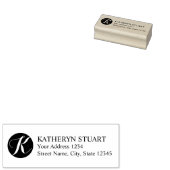 Elegant Schrift Monogram Retouradres Rubberstempel (Gestempeld)