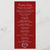 Elegant Schrift & Monogram - Rode Bruiloft Programma (Achterkant)