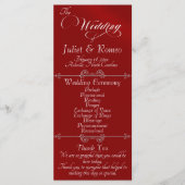 Elegant Schrift & Monogram - Rode Bruiloft Programma (Voorkant)