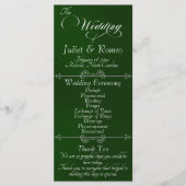 Elegant Schrift & Monogram - Smaragd Huwelijk Programma (Voorkant)