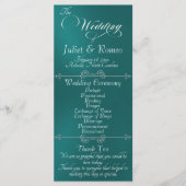 Elegant Schrift & Monogram - Turquoise Bruiloft Programma (Voorkant)