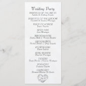 Elegant Schrift & Monogram - Witte Parel Bruiloft Programma (Achterkant)
