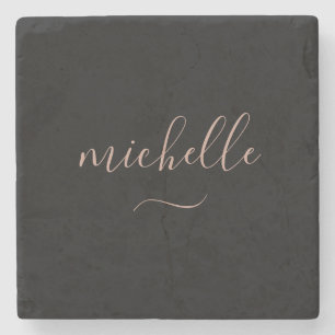 Elegant Schrift Monogram Zwar Goud Swash Stenen Onderzetter