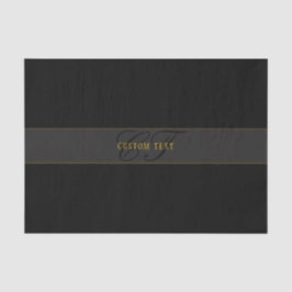 Elegant Schrift Monogram Zwart & Goud Tissuepapier