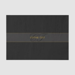 Elegant Schrift Monogram Zwart & Goud Tissuepapier