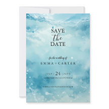 Elegant Schrift Onderwater Save the Date Waterverf