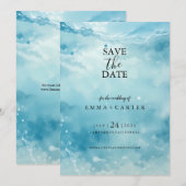 Elegant Schrift Onderwater Save the Date Waterverf (Voorkant / Achterkant)