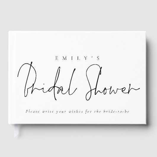 Elegant schrift trouwfeest gast boek voor bruid (Voorkant)