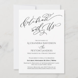 Elegant Schrift Vier het met Ons Ontvangstfeest Kaart