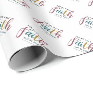 Elegant Schrift voor Wij Wandelen Door Het Geloof Cadeaupapier