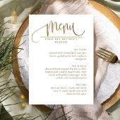 Elegant Schrift, Wit en Goud Trouwmenu Menu