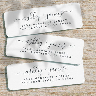 Elegant Schrift Zwarte Witte Trouw Retouradres Etiket