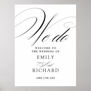 Elegant Schrifttype Huwelijks Welkomstbord Poster