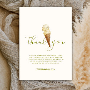 Elegant Scoop Ice Cream Baby shower Bedankkaart