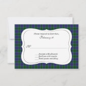 Elégant Scott Clan Tartan Wedding RSVP (Devant)