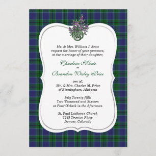 Elegant Scott Clan Tartan Wedding Uitnodiging