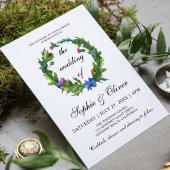 Elegant Scottish Thistle Floral Wedding Kaart