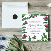 Elegant Scottish Thistle Floral Wedding Kaart