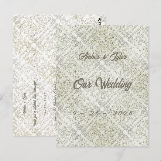 Elegant Scribble Pattern Briefkaart (Voorkant / Achterkant)