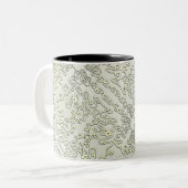 Elegant Scribble Pattern in Silver & Gold Tweekleurige Koffiemok (Voorkant links)
