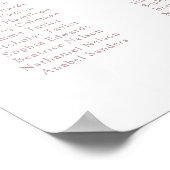 Elegant Scrip 12 Tafel Roos Bruiloft Zittinggrafie Poster (Hoek)