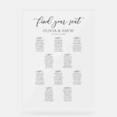 Élégant Script 10 table Seating Chart Symbole acry (Recto)