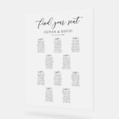 Élégant Script 10 table Seating Chart Symbole acry (Angle)