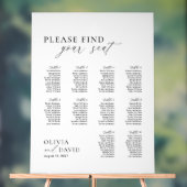 Élégant Script 10 table Seating Chart Symbole acry (Neutre)