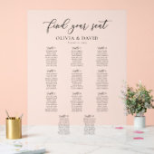 Élégant Script 11 table Seating Chart Symbole acry (Mariage)