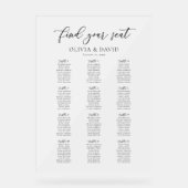 Élégant Script 12 table Seating Chart Symbole acry (Recto)