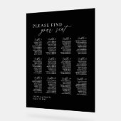 Élégant Script 12 table Seating Chart Symbole acry (Angle)