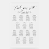 Élégant Script 14 table Seating Chart Symbole acry (Recto)